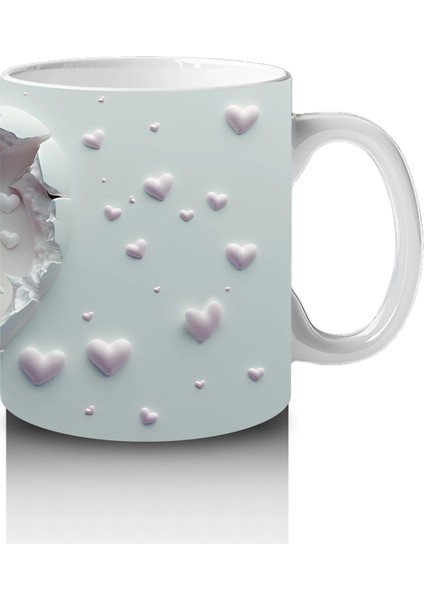 Kalp Şeklindeki Oyukta Ikili Denizatı Kabartma Deseni - Baskılı Kahve Kupası fırsatları