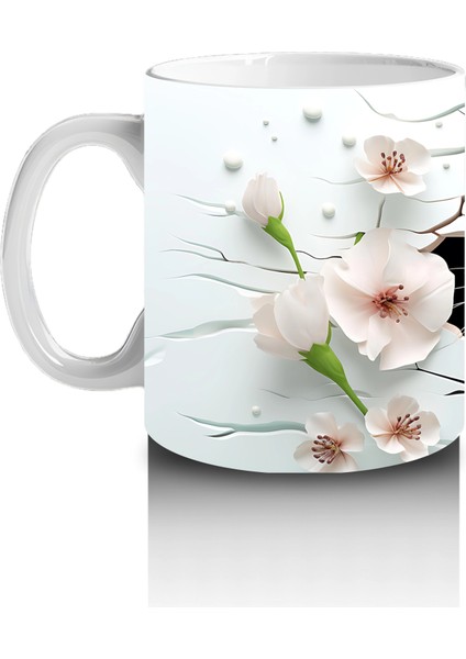Beyaz Çiçekler Arasında Sevimli Su Samuru – Baskılı Kahve Kupası fiyatları