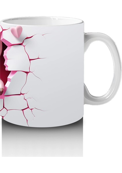 Pembe Kalplerle Süslenmiş Mutlu Domuscuk – Baskılı Kahve Kupası fırsatları