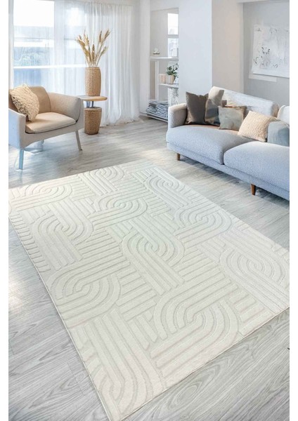 Siena Kendinden Desenli Peluş Kaymaz Taban Salon Halısı Mutfak Halısı Yolluk