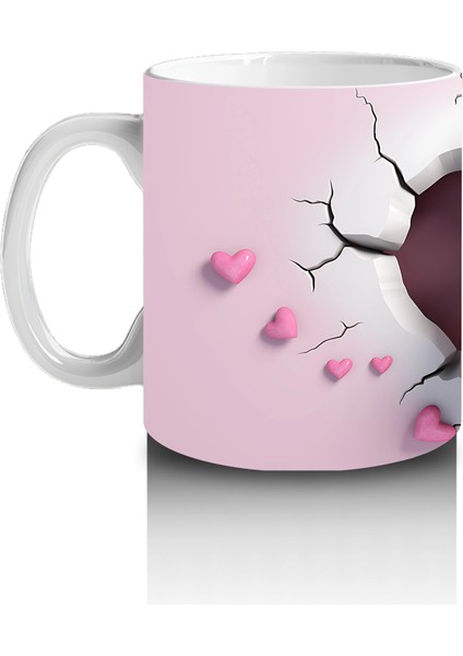 Pembe Duvar Arasında Romantik At Figürü – Baskılı Kahve Kupası fiyatları