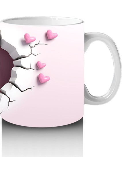 Pembe Duvar Arasında Romantik At Figürü – Baskılı Kahve Kupası fırsatları