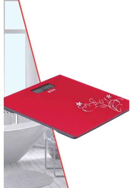 Kırmızı Dijital Tartı, 180KG Kapasiteli, Dayanıklı Temper Cam, Şık ve Güvenilir fırsatları