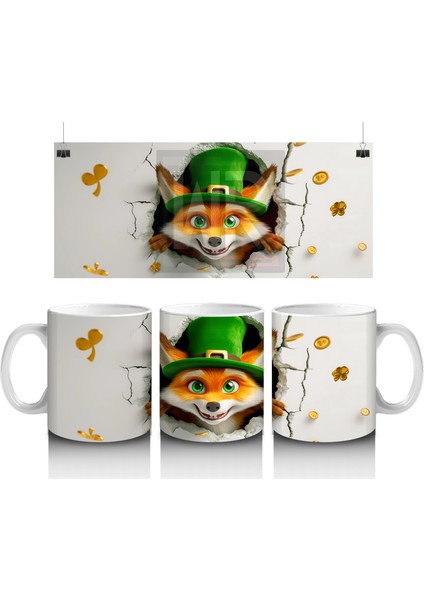Şanslı Şapkalı Sevimli Tilki – Baskılı Kahve Kupası