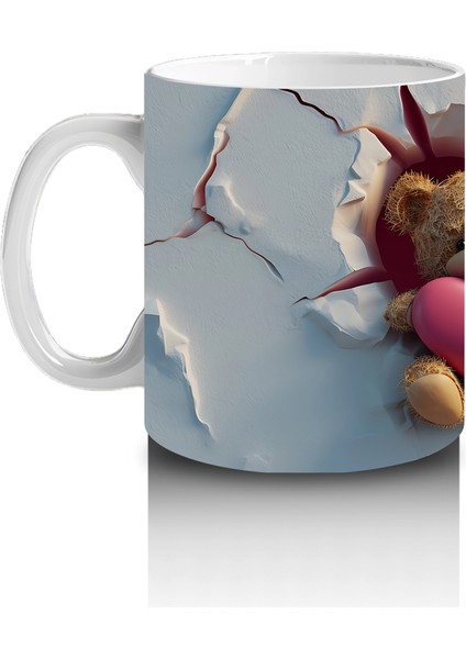 Kalpli Fon Üzerinde Sevimli Ayıcıklar – Baskılı Kahve Kupası fiyatları