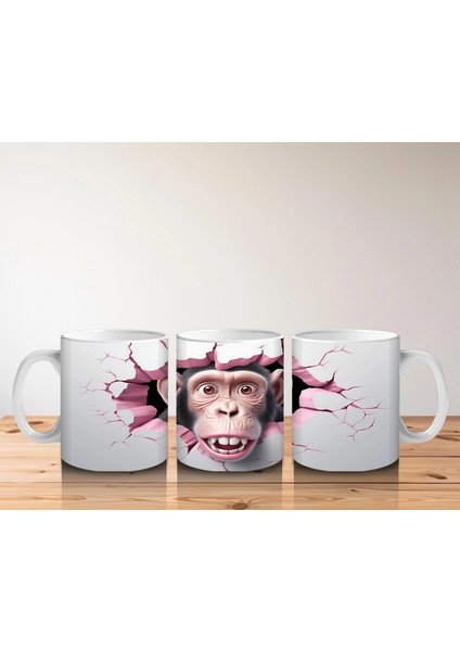 Kalpli Duvar Arasında Neşeli Şempanze – Baskılı Kahve Kupası indirimleri