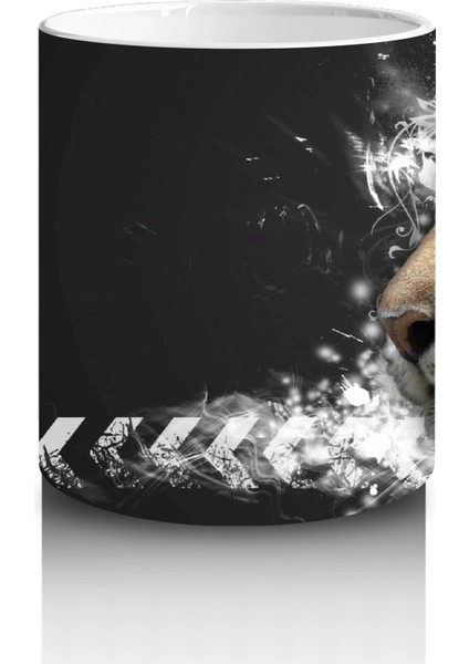 Siyah Zemin Üzerinde Kaplan Portresi – Baskılı Kahve Kupası modelleri