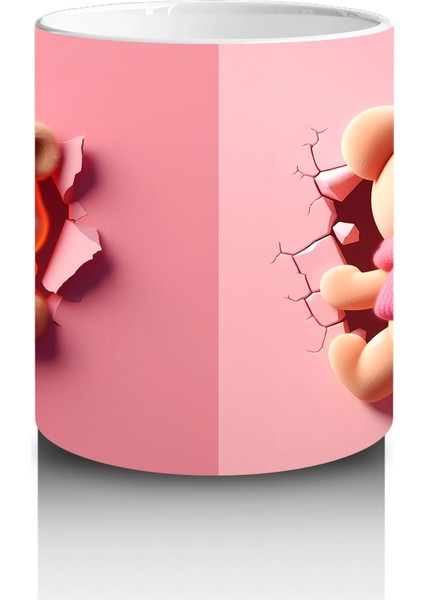 Kalpli Ayıcık Figürü (Yandan ve Arkadan Detaylı) - Baskılı Kahve Kupası modelleri