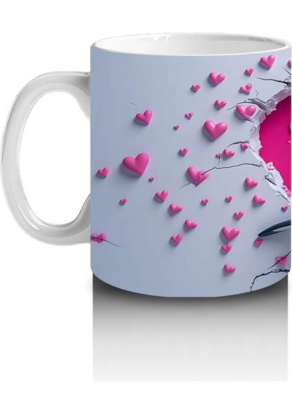 Kalpli Arka Planda Sevimli Köpekbalığı Figürü - Baskılı Kahve Kupası fiyatları