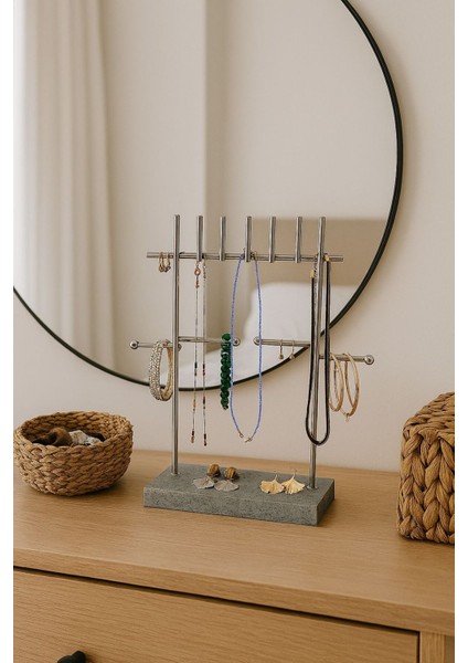 Gri Mermer Yüksek Kalite Takı Standı, Şık ve Dayanıklı Tasarım