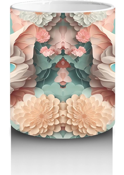 Çiçekli Ayna Efektiyle Yavru Kediler – Baskılı Kahve Kupası modelleri