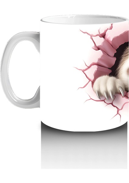 Çatlak Zeminden Bakan Sevimli Tembel Hayvan Figürü - Baskılı Kahve Kupası fiyatları