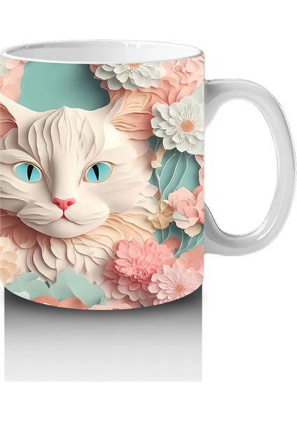 Çiçekli Ayna Efektiyle Yavru Kediler – Baskılı Kahve Kupası fırsatları