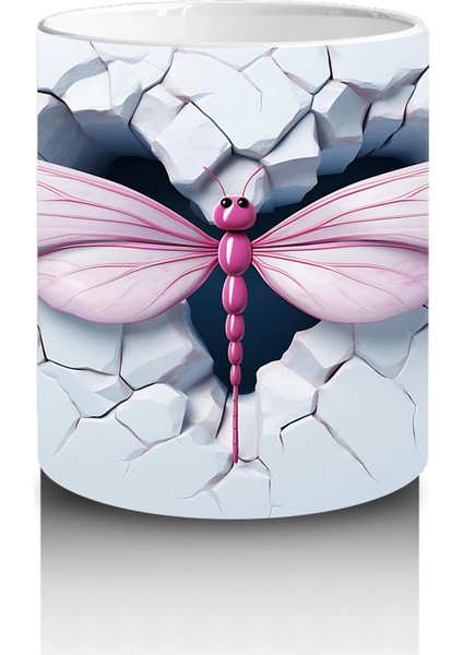 Kırık Zeminden Fırlayan Büyük Pembe Yusufçuk – Baskılı Kahve Kupası modelleri