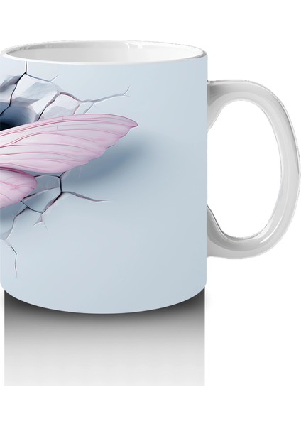 Kırık Zeminden Fırlayan Büyük Pembe Yusufçuk – Baskılı Kahve Kupası fırsatları