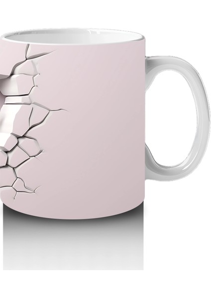 Beyaz Çatlak Duvar Arasında Pembe Yusufçuk – Baskılı Kahve Kupası fırsatları