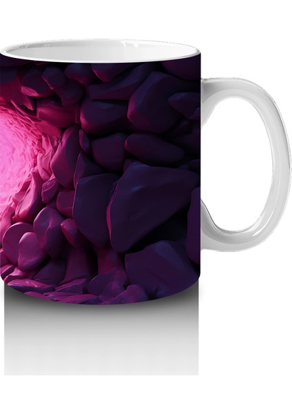 Taşlarla Çevrili Kalpli Kelebek – Baskılı Kahve Kupası fırsatları