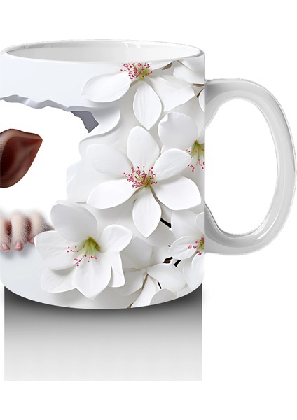 Çiçekli Zemin Üzerinde Sevimli Maymun – Baskılı Kahve Kupası fırsatları