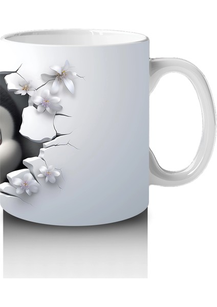 Çiçeklerle Süslenmiş Penguen Maskotu – Baskılı Kahve Kupası fırsatları