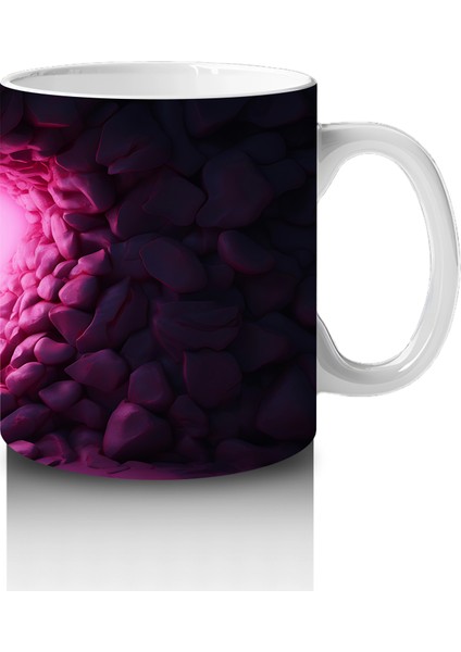 Pembe Işıklar Arasında Parlayan Kelebek – Baskılı Kahve Kupası fırsatları