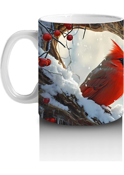 Buzlu Dallarda Kardinal Kuşu – Baskılı Kahve Kupası fiyatları