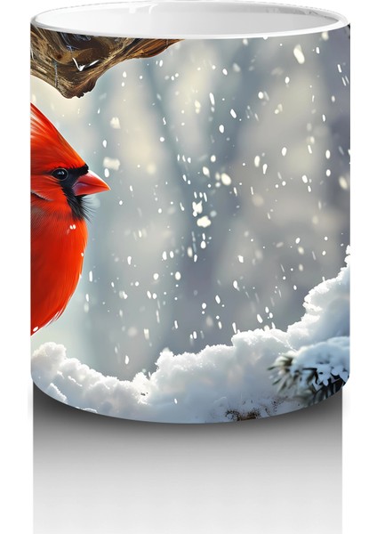 Buzlu Dallarda Kardinal Kuşu – Baskılı Kahve Kupası modelleri