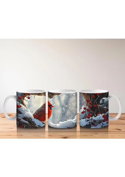 Buzlu Dallarda Kardinal Kuşu – Baskılı Kahve Kupası indirimleri