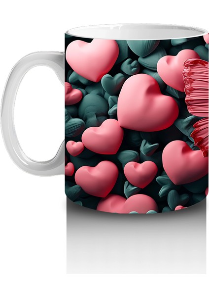 Kalpli Arka Planda Doku Üzerine Konmuş Kırmızı Kelebek - Baskılı Kahve Kupası fiyatları