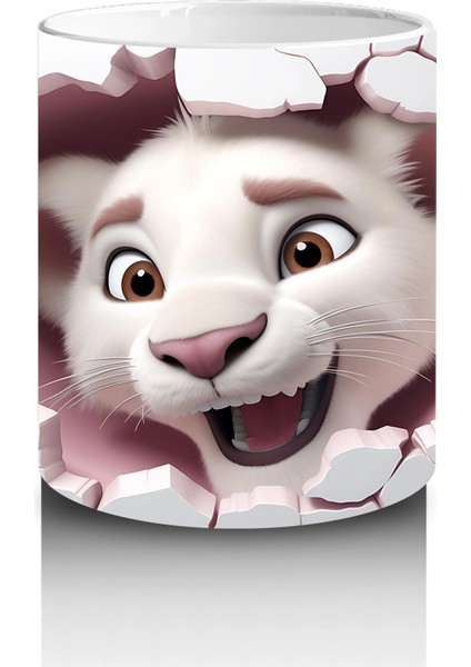 Çatlak Duvar Arasında Sevimli Köpek – Baskılı Kahve Kupası modelleri