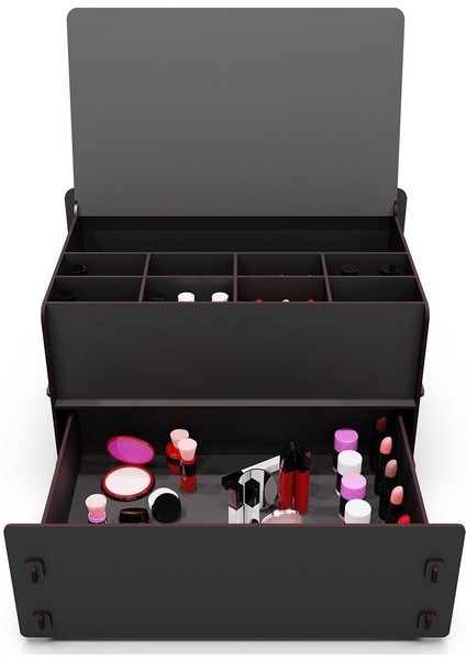 Gri Ahşap Çekmeceli 10 Gözlü Takı ve Makyaj Düzenleyici modelleri