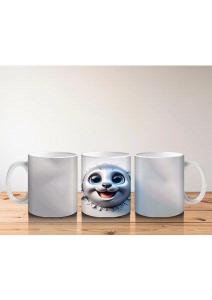 Çatlak Duvar Arasında Sevimli Yavru Kutup Tilkisi - Baskılı Kahve Kupası indirimleri