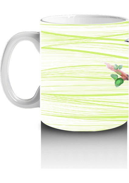 Ince Dallarda Oturan Renkli Kuş – Baskılı Kahve Kupası fiyatları