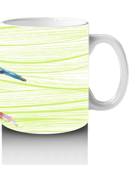 Ince Dallarda Oturan Renkli Kuş – Baskılı Kahve Kupası fırsatları