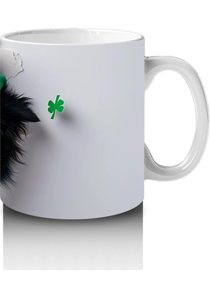 Yoncalarla Süslenmiş St. Patrick’s Temalı Border Collie - Baskılı Kahve Kupası fırsatları