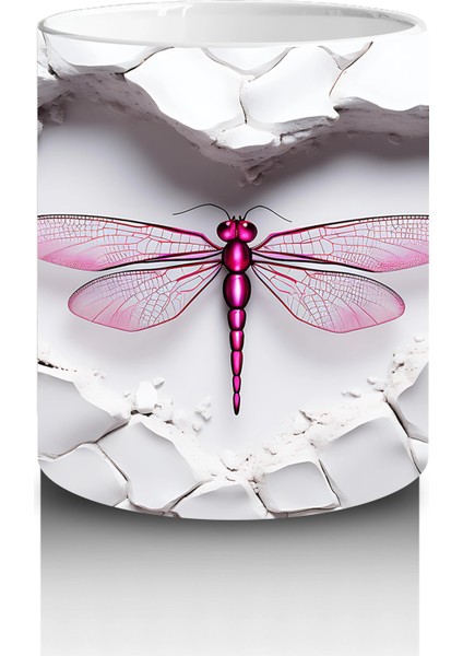 Çatlak Duvar Arasında Mor Kanatlı Yusufçuk – Baskılı Kahve Kupası modelleri