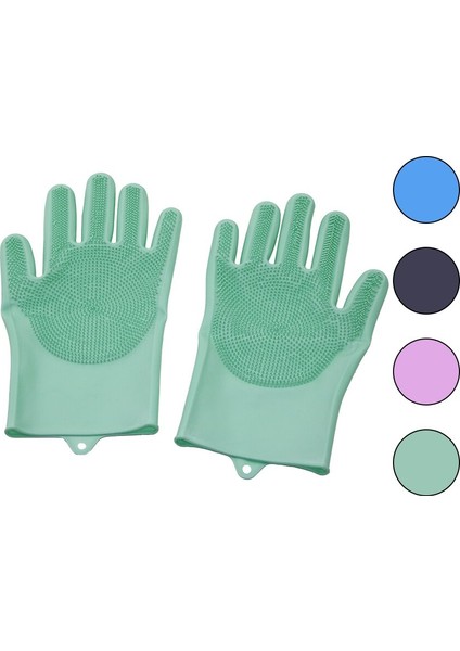 2pcs Renkli Silikon Tırtırlı Bulaşık Eldiveni (4694)