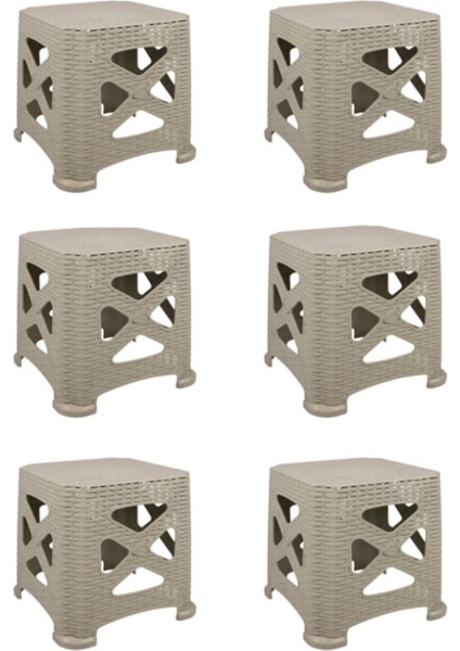Sağlam Plastik Elit Rattan Küçük Tabure 6 Adet fiyatları