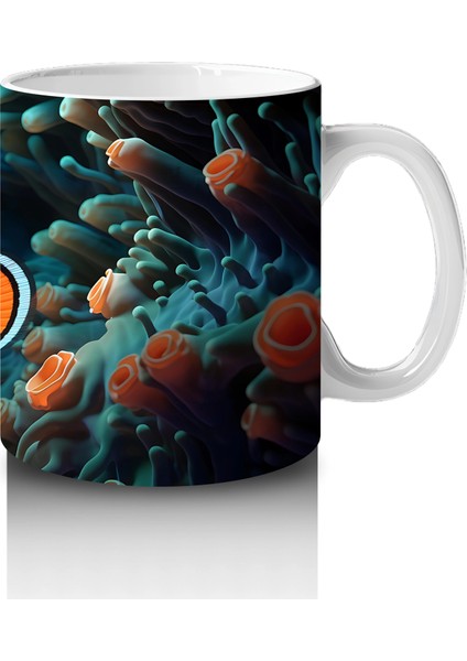 Mavi Mercanlar Arasında Palyaço Balığı – Baskılı Kahve Kupası fırsatları