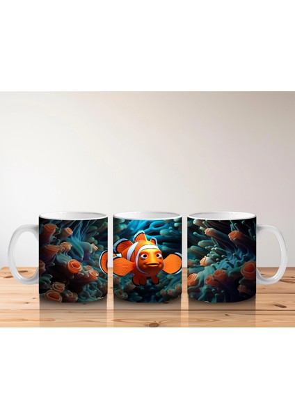 Mavi Mercanlar Arasında Palyaço Balığı – Baskılı Kahve Kupası indirimleri