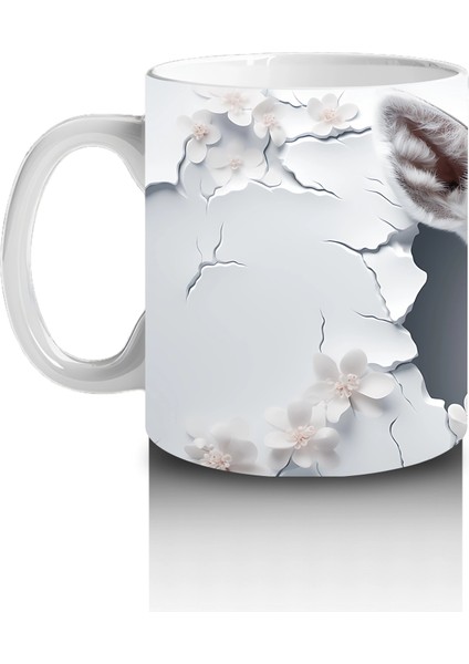 Beyaz Çiçekler Arasında Sevimli Ceylan – Baskılı Kahve Kupası fiyatları