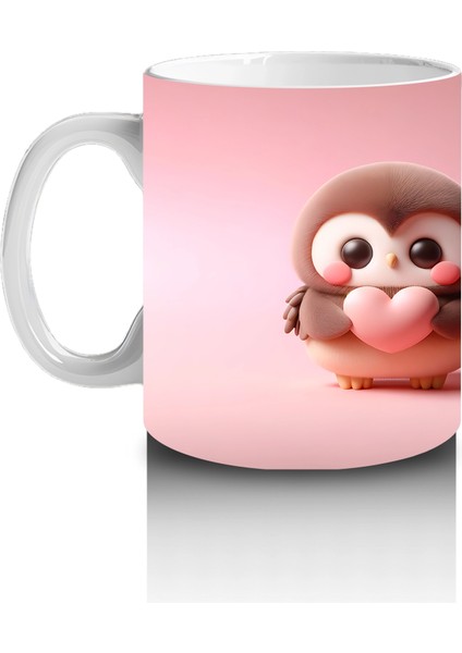 Sevimli Penguen ve Ayıcık Figürü – Baskılı Kahve Kupası fiyatları