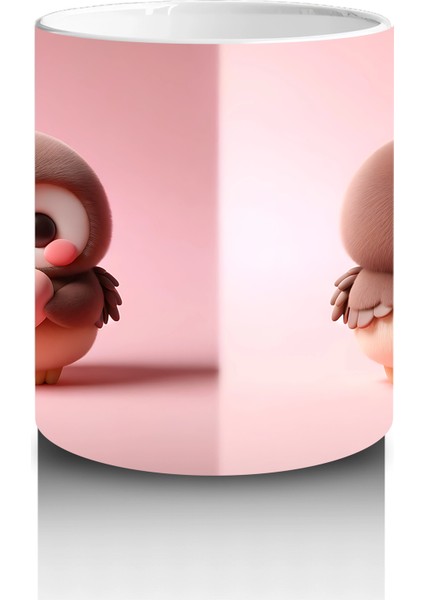 Sevimli Penguen ve Ayıcık Figürü – Baskılı Kahve Kupası modelleri