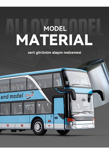 Iş Uzun Mesafe Çift Katlı Otobüs 1/30 Alaşım Araba Modeli (Yurt Dışından) fırsatları