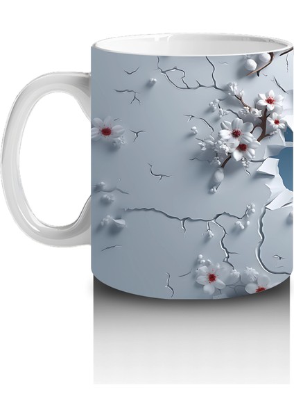 Beyaz Çiçekli Dallar Üzerinde Geyik – Baskılı Kahve Kupası fiyatları