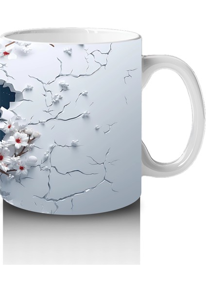 Beyaz Çiçekli Dallar Üzerinde Geyik – Baskılı Kahve Kupası fırsatları