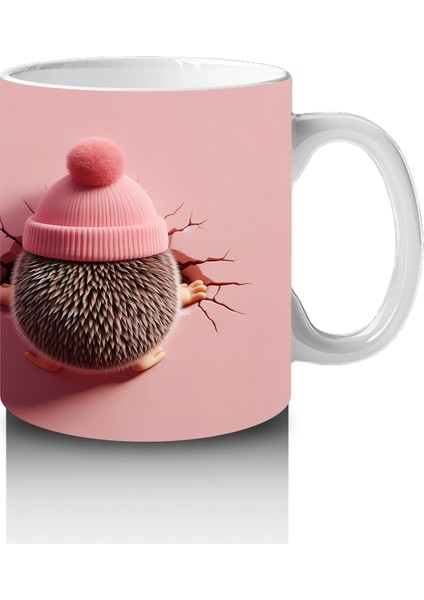 Şapkalı Tatlı Bebek Kirpi ve Peluş – Baskılı Kahve Kupası fırsatları