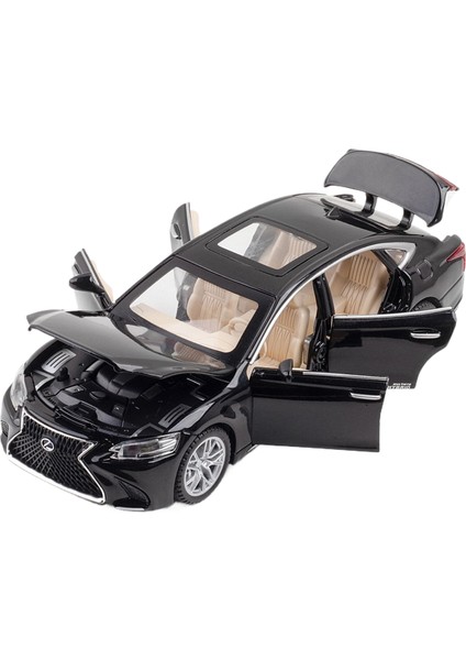 1:32 Lexus LS500H Alaşımlı Araba Modeli 6 Açık Ses ve Işık Geri Dönen Oyuncak Araba (Yurt Dışından)