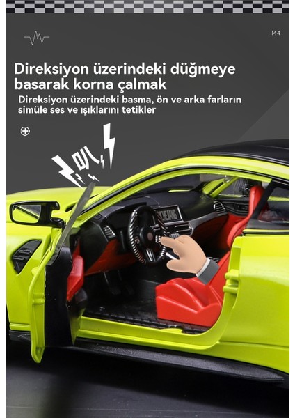 1:24 At M4 Spor Araba Ses ve Işık Geri Dönüş Oyuncak Araba (Yurt Dışından) fırsatları