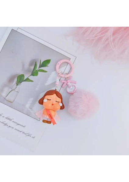 Yeni Mini Crybaby Keychain Karikatür Yaratıcı Üç Boyutlu Bebek Okul Babası Kolye Araba Anahtar Zinciri Kadınlar ve Erkekler Hediyeler Renk: E (Yurt Dışından)