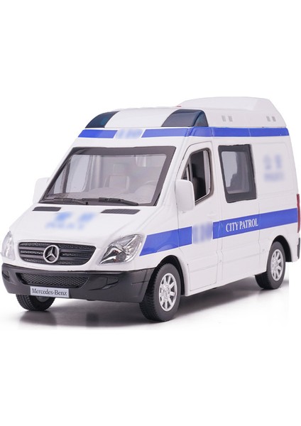Mercedes Kamu Güvenlik Arabası 1/32 Erkek Ses ve Işık Alaşımlı Araba Modeli Oyuncak (Yurt Dışından)